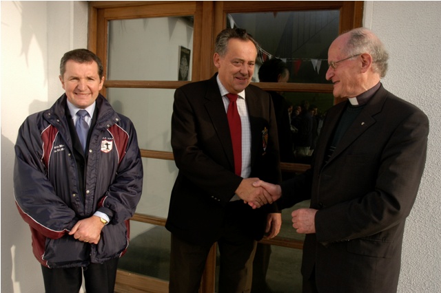 Fr McMyler Welcomes County Board chairperson 